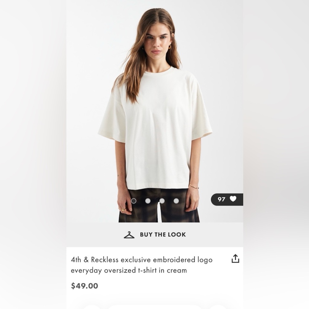 4th & Reckless Oversized Cream Women's Top